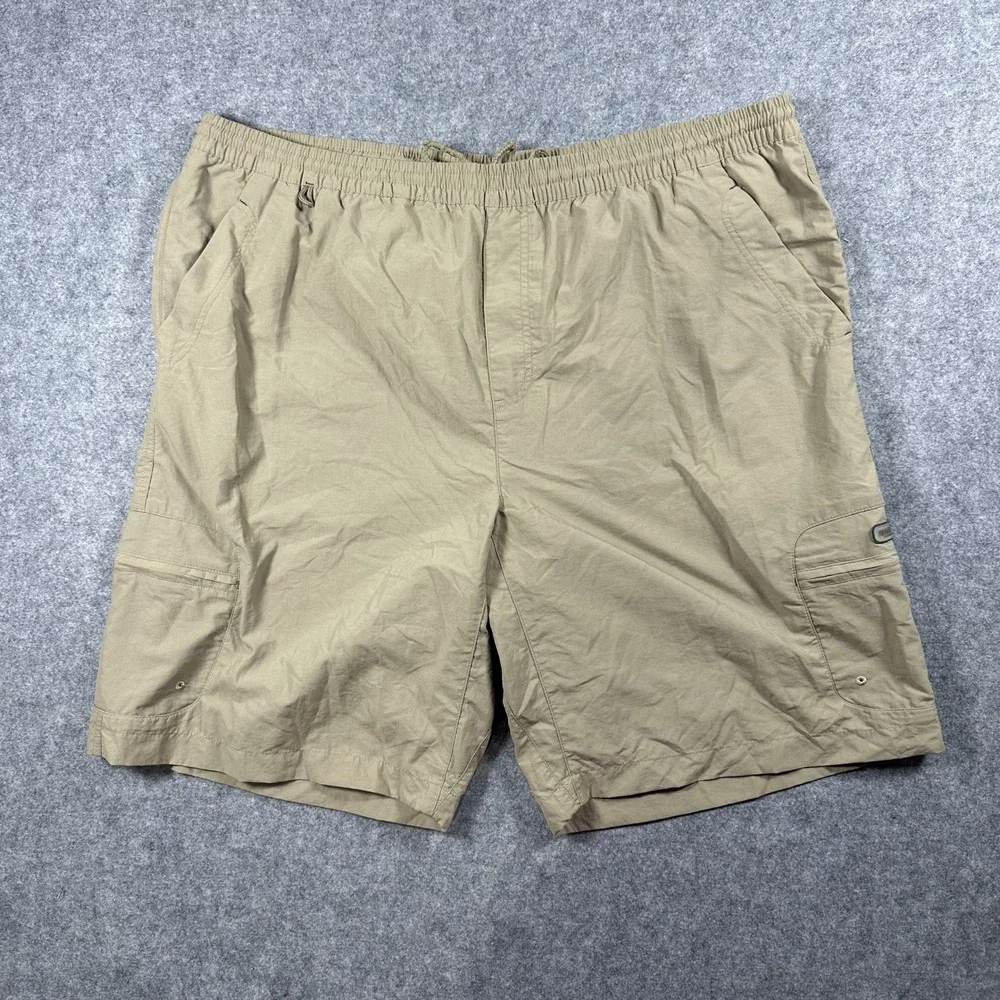 Magellan Lake Travis Cargo Shorts 3XL Khaki Nylon Mesh Lined Utility‎